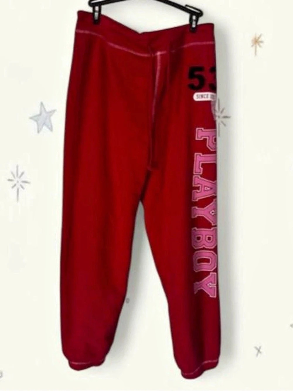Playboy by PacSun Playboy 53 Graphic Joggers Graphic Joggers in Red Size Medium